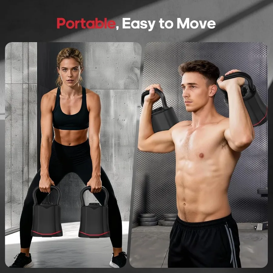 Adjustable Kettlebell Weight Set-Quickly Adjusts Weights Comfortable Grip Ergonomic Kettlebell Sets For Home Gym 5