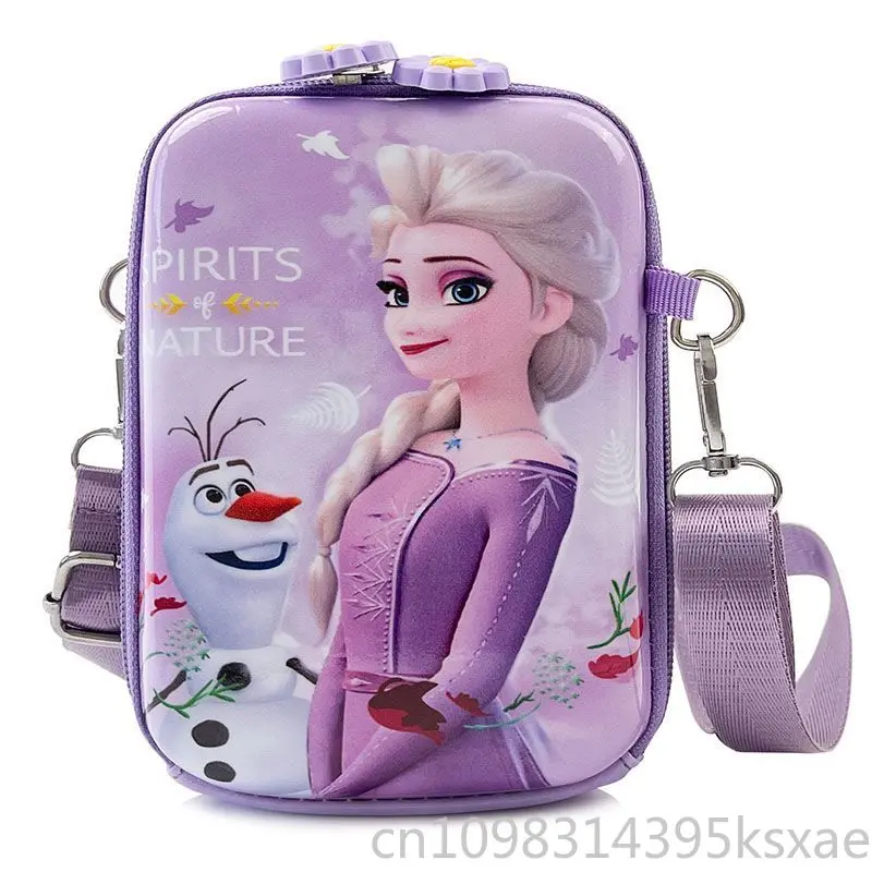 Tas Samping Disney Frozen untuk Anak Perempuan Tas Bahu Kawaii Dompet Anak Tahan Air PVC Tas Putri Ukuran Mini Portabel Ringan