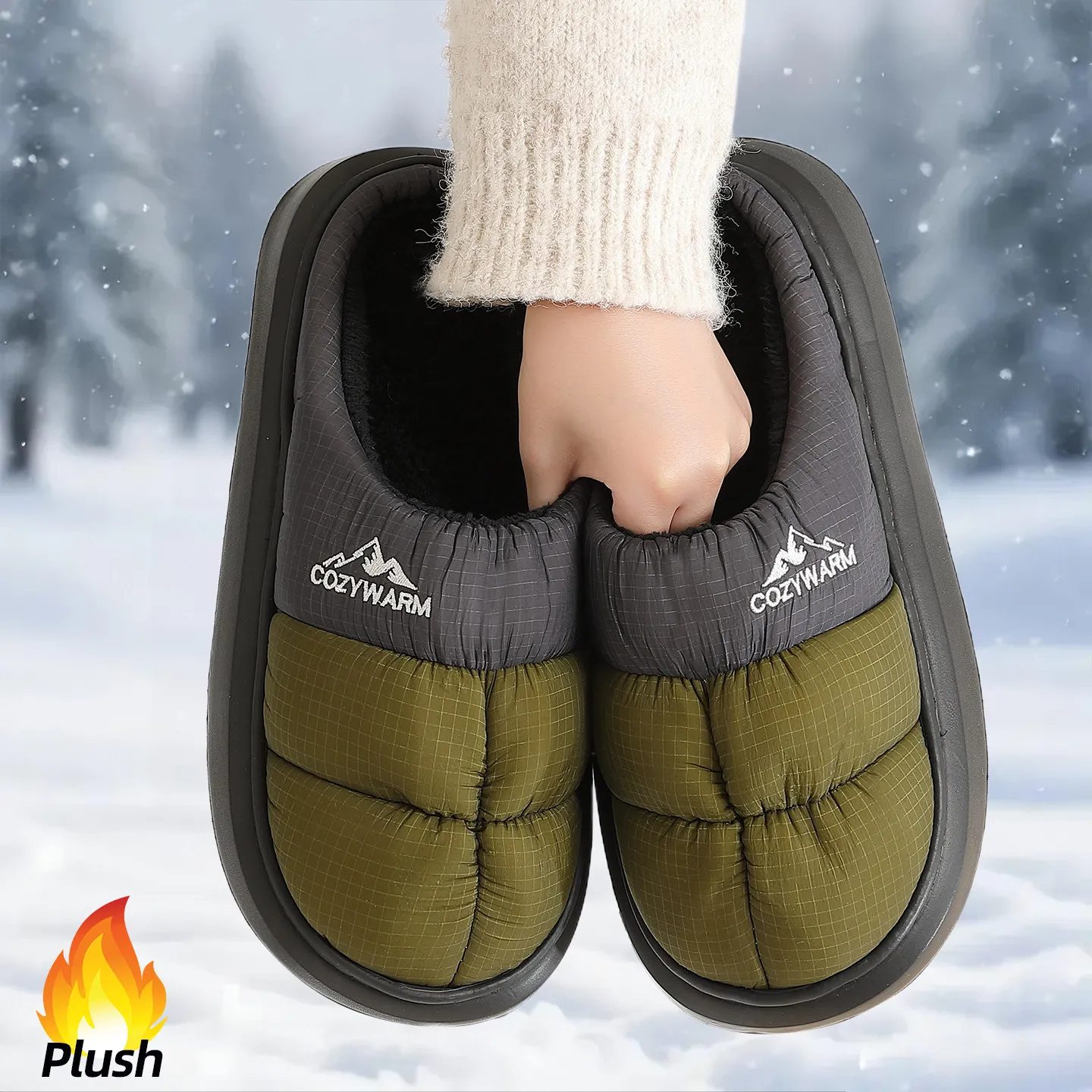 Large Size Men's Cotton Slippers Winter Waterproof Thick Bottom Special Size  47 Extra Large 48 49 Men's Slip-On Shoes