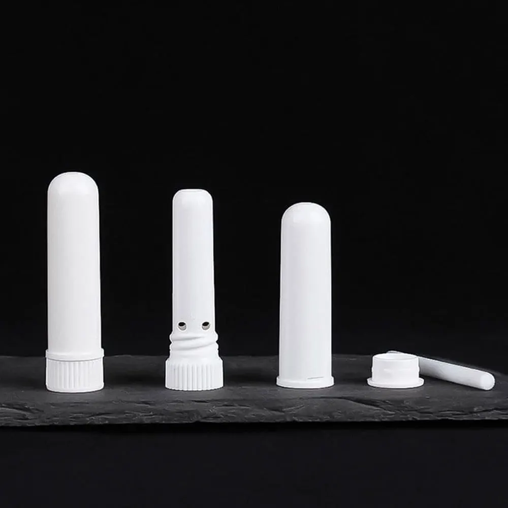 10セット インヘーラースティック エッセンシャルオイル アロマセラピー ホワイト 鼻腔吸入器 チューブ 空のブランク鼻腔吸入器 エッセンシャルオイル用
