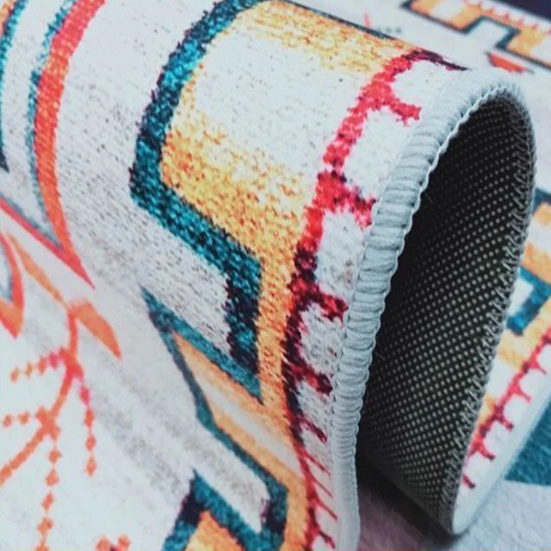 الحديثة الحد الأدنى ديكور غرفة المعيشة كريستال المخملية سجادة كبيرة كريم نمط غرفة نوم طاولة القهوة البساط سهلة الرعاية شرفة حصيرة