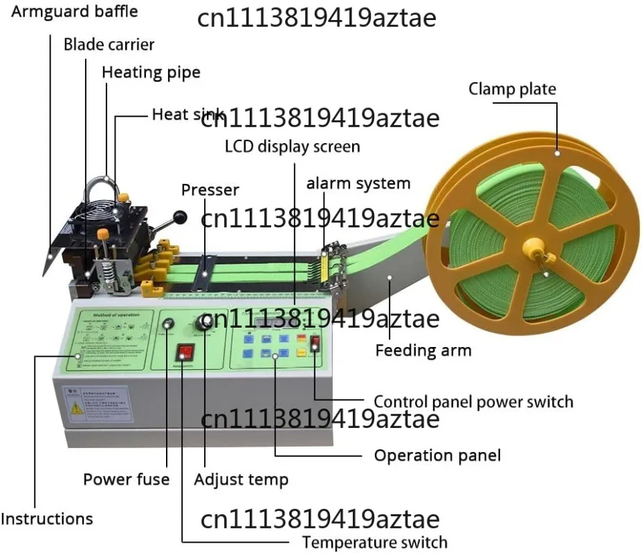 Automatic Tape Cable Strapping Ribbon Webbing Thin Satin Zipper Bevel Ladder-shaped Cutting Punching Machine