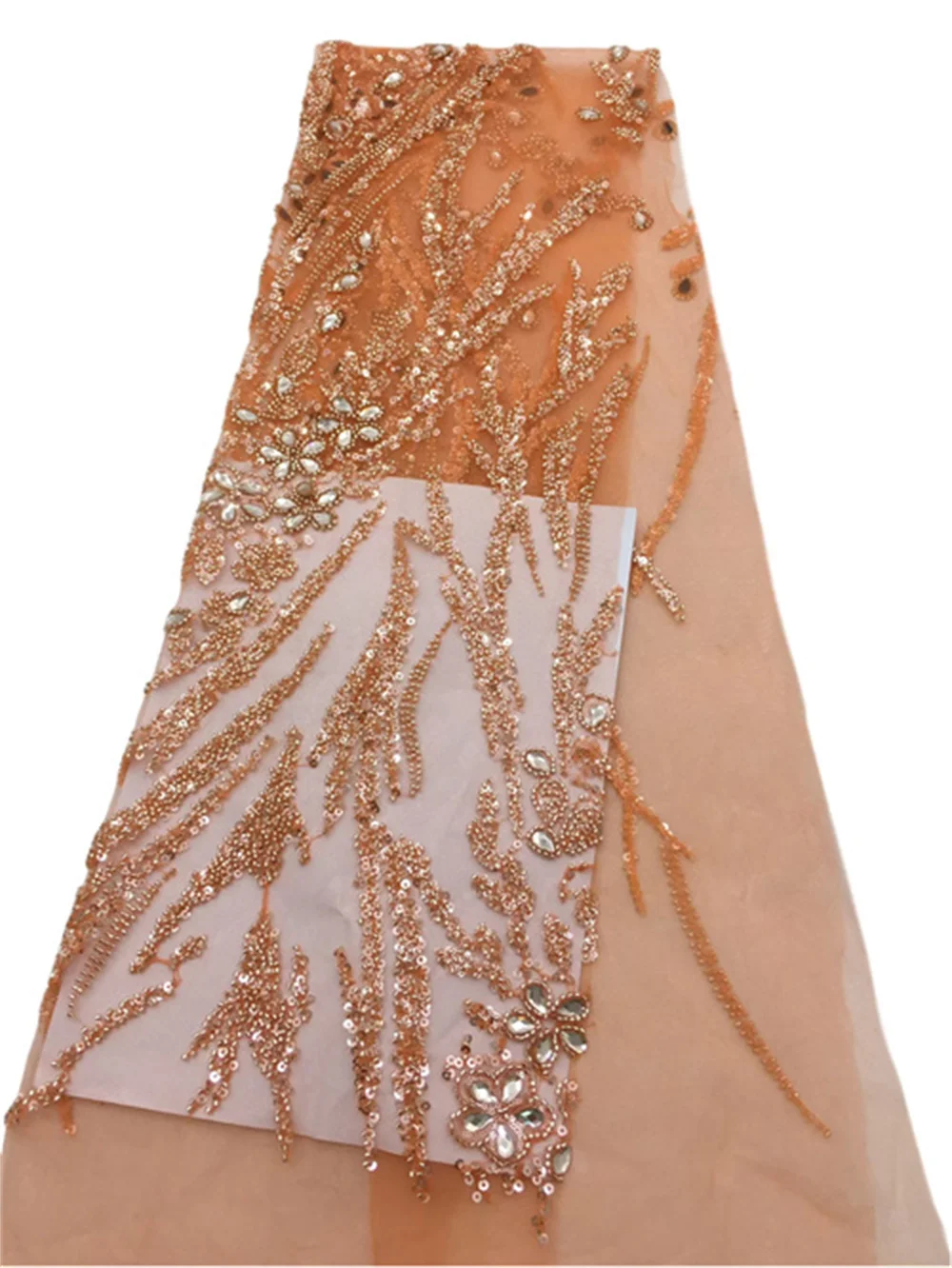 

Элегантная африканская кружевная ткань 2025 г., высокое качество, французский 3D цветок, блестки, вышивка бисером, тюль, кружевная ткань для праздничного платья H18-1