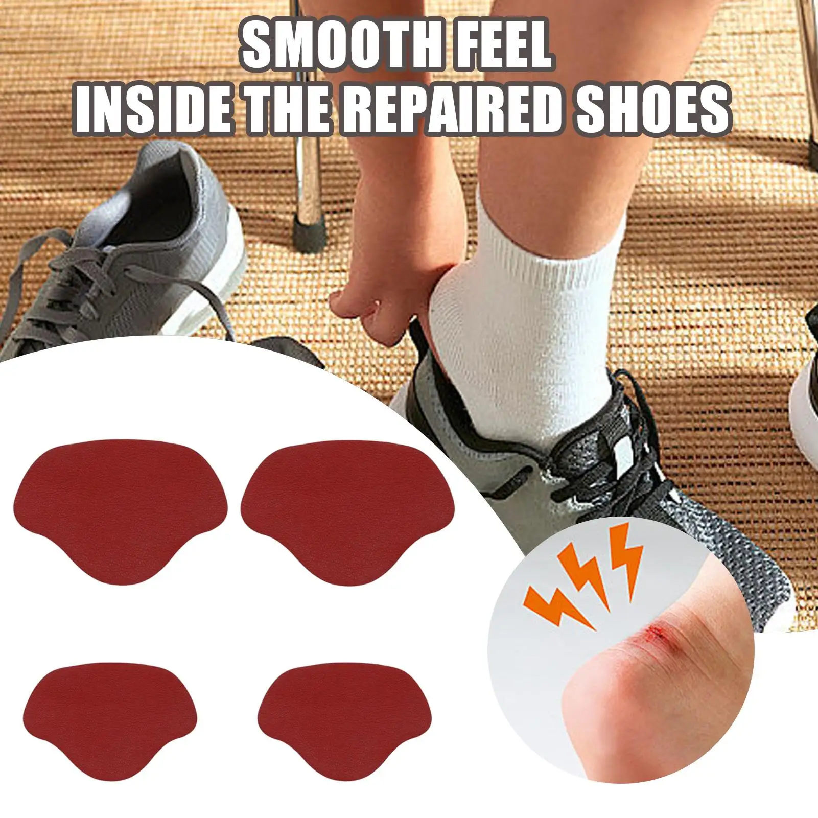 Réparation du talon de chaussure 4 pièces Inserts de talon de chaussure auto-adhésifs Fournitures quotidiennes à la maison pour la course à pied Sports Fitness Athlètes Jeunes à l'intérieur