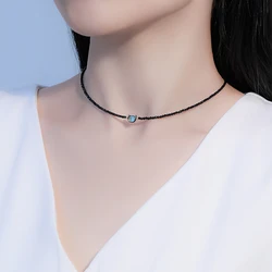 Choker Small Black Bead Necklace For Women Sea Shell Pendant On The Neck Chain Jewelry Adjustable Party Gift Girl Heart