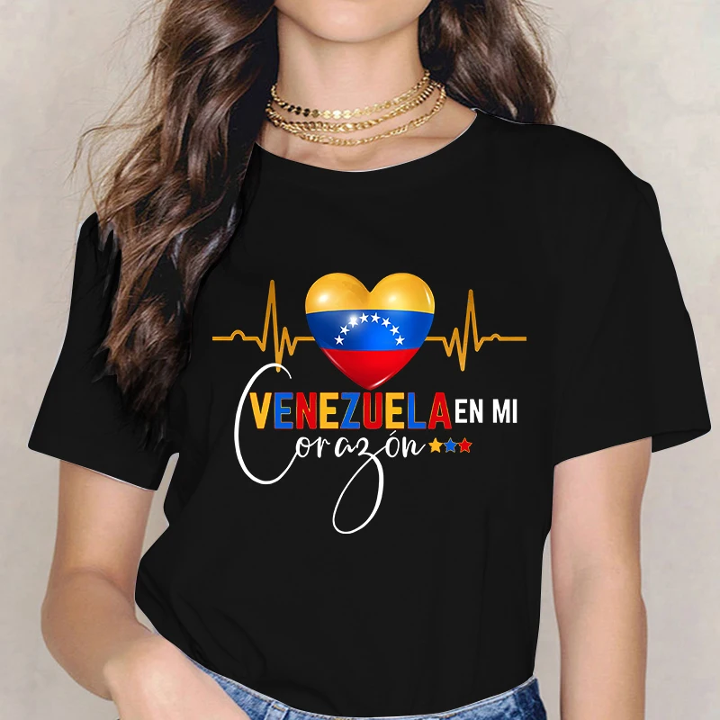 

Women Summer Printed Tee Shirt Venezuela Mange Gothic T-shirt Funny Graphic Y2k Tshirt 90s Aesthetic Ulzzang Tops Clothes Femme