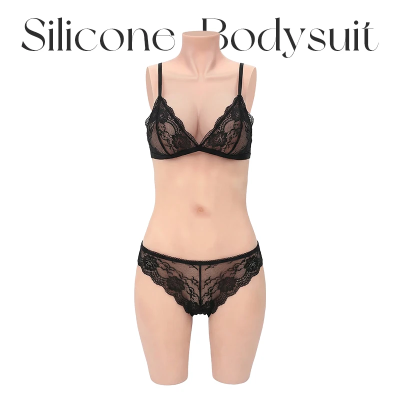 KUMIHO Silicon Bodysuit C D Cup 3-Point Cosplay Sissy Silicone Fake Vagina Breast Forms Boobs  Body For Crossdresser Drag Queen