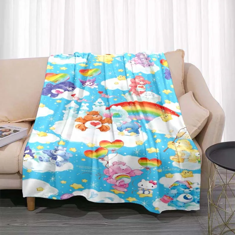 Cute Bear Cartoon Pattern Blanket Soft and Comfortable Children Lunch Sleep Blanket Four Seasons Warm Sofa Blanket