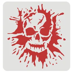 Bleeding Halloween Scary Skull Sturdy Stencil Horror Human Skeleton Sheet Painting Decor Reusable Mylar Template for Wall Fabric