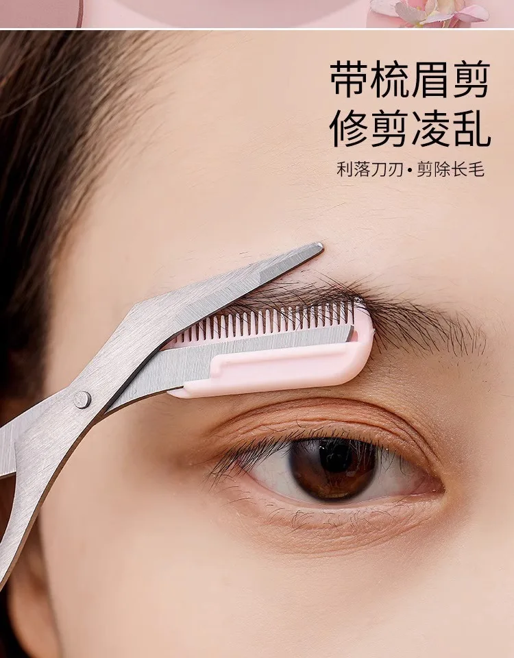 Augenbrauen-Rasierer, Schere, Edelstahl, sicherer, kratzfester Trimmer für Anfänger, Crescent SharpTweezers Nai Beauty Tool, mehrfarbig