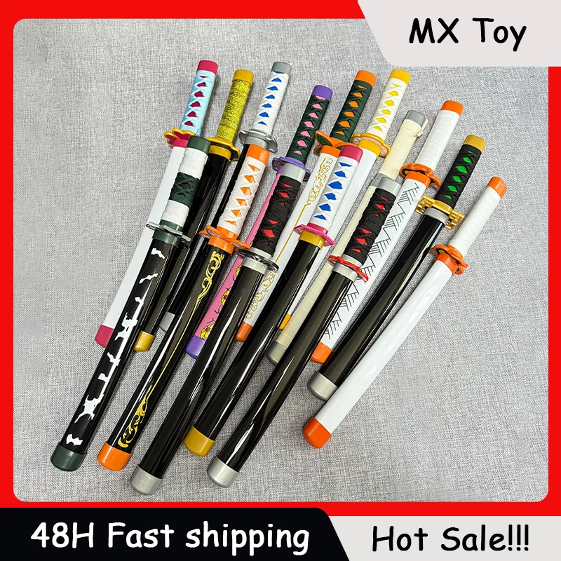 

43cm Plastic/Metal Nichirin Blade Tanjiro Shinazugawa Sanemi Cosplay Katana Anime Prop Unsharpened Samurai Sword Outdoor Toys