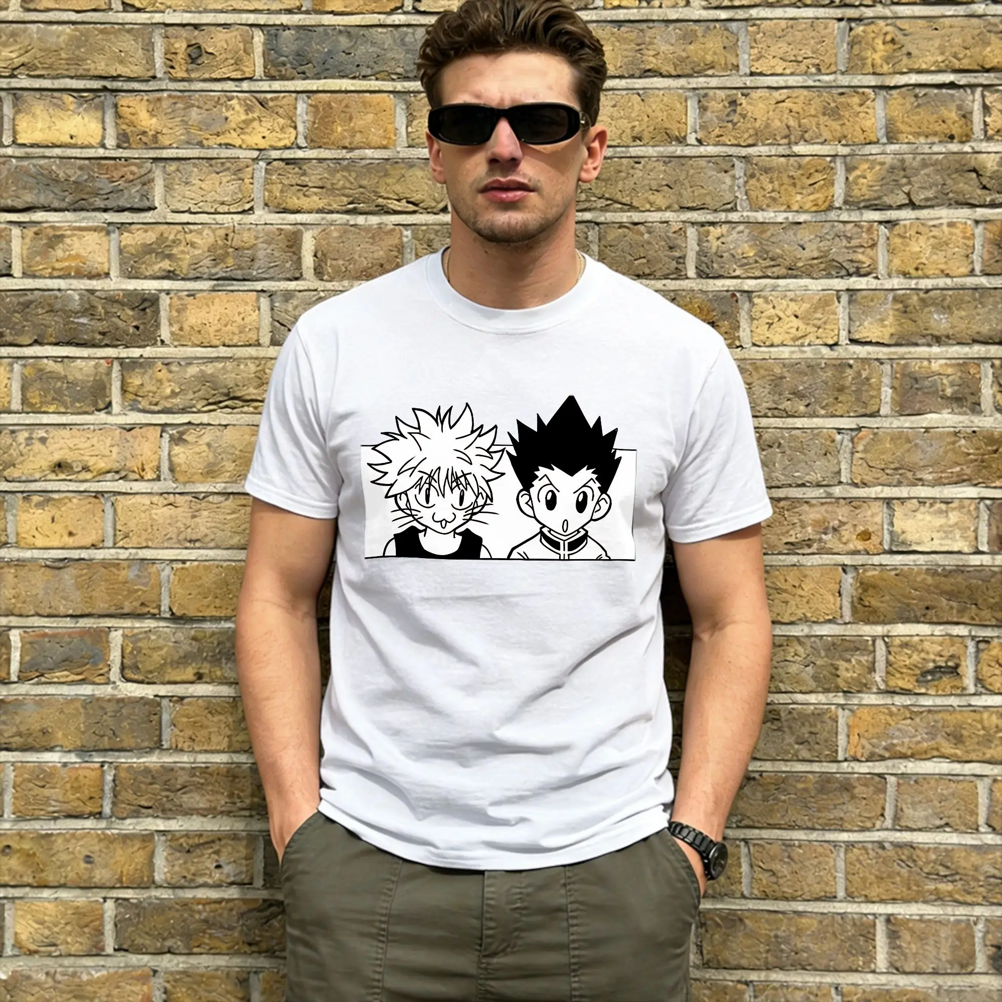 Inazuma Eleven Men's T Shirt Best Friends  Unique Tees Short Sleeve Round Collar T-Shirts Pure Cotton Plus Size Tops