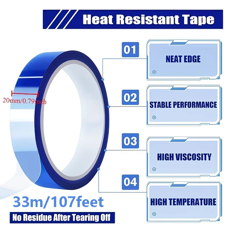 2/4pcs Heat Transfer Tape for Sublimation Printing, High Temp Resistant Adhesive Hot Press Tape, No Residue for Vinyl & Sealing view 2