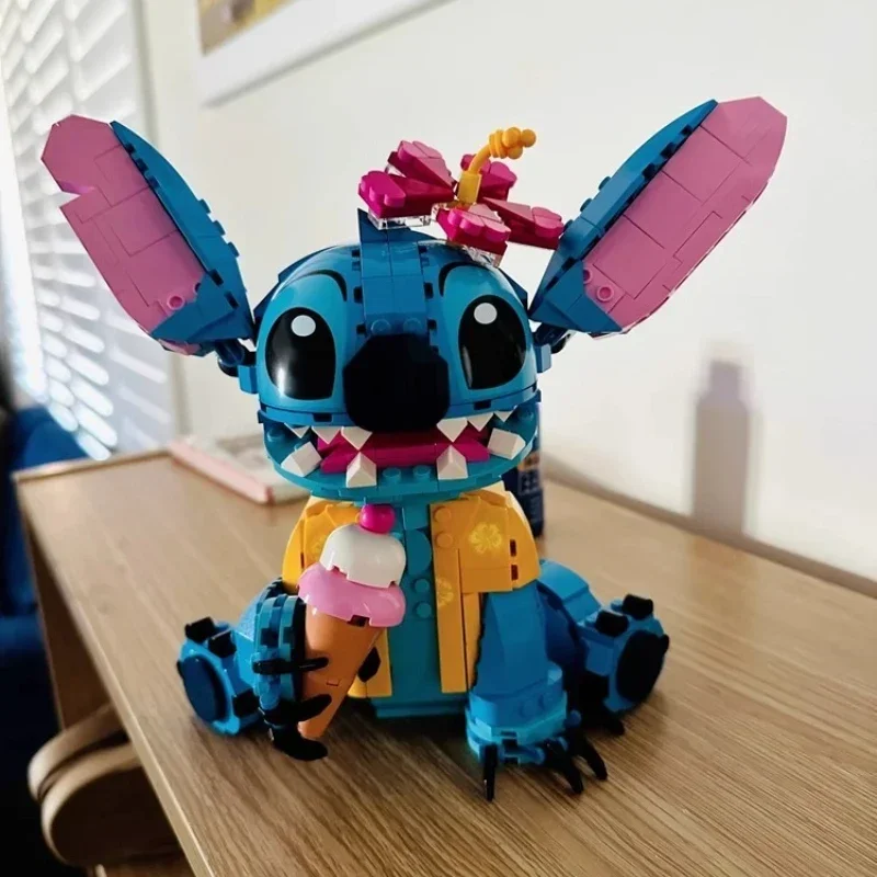 مكعبات بناء Disney Stitch Angel CP - ألعاب كرتونية كبيرة الحجم مع آذان متحركة هدية تجميع للأطفال لعيد ميلاد الأولاد والبنات #5