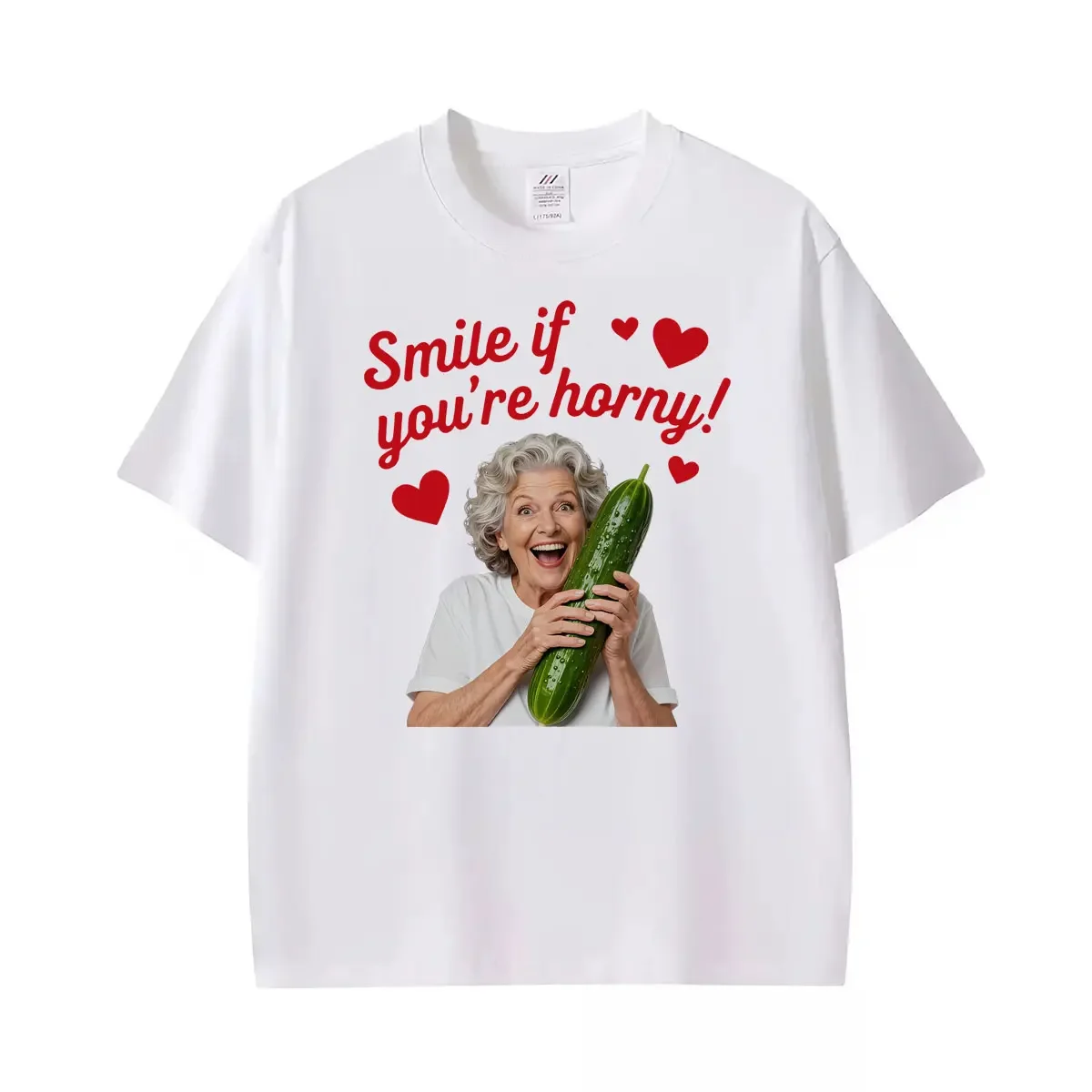 Smile If You're Horny Funny Grandma Graphic Tee ShirtWomen Vintage Short Sleeve T-shirts Summe Comfort T Shirt