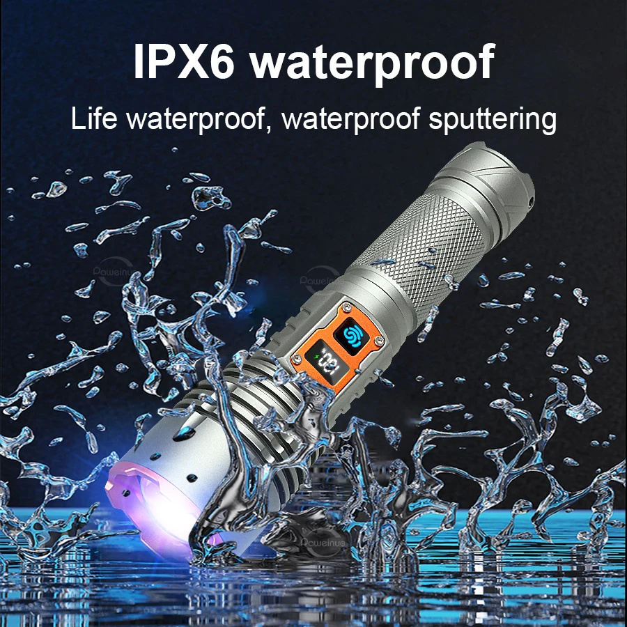 Newest Rechargeable LED Flashlight Portable Powerful Torch Light Long Shot 1500M High Power Flashlight Zoomable Tactical Lantern