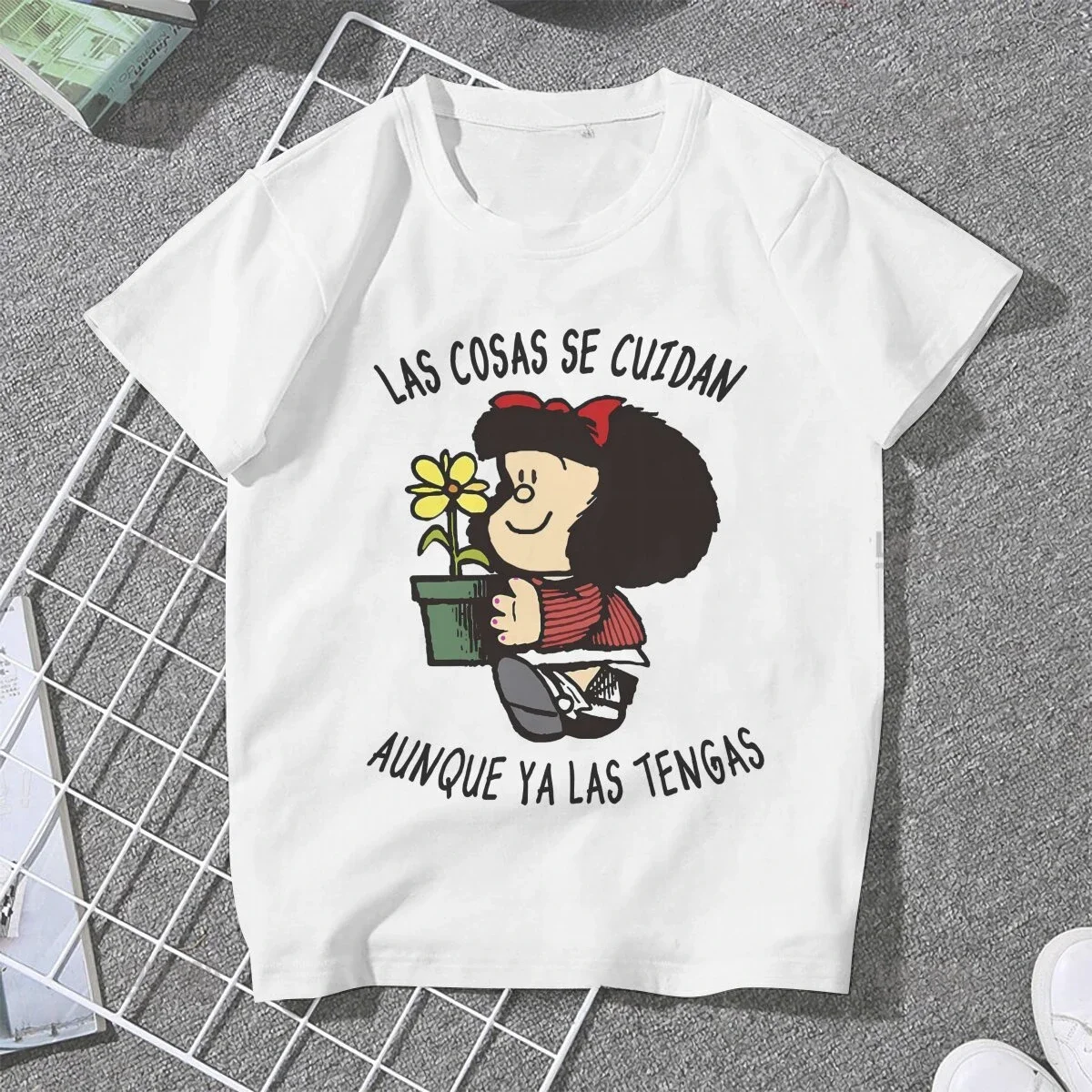 New Arrival fashion Kawaii Things Are Taken Care of TShirt Mafalda Cartoon Y2k Basic Tops O-neck Polyester Male T Shirt Humor