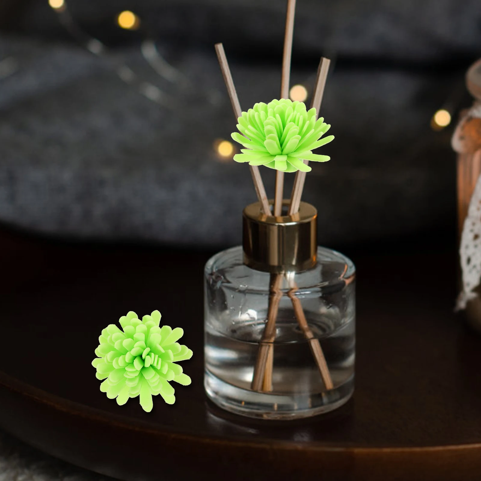 

Home Aromatherapy Artificial Chrysanthemum Flower Diffuser Sticks Green Essential Oil Air Freshener DIY Decor for Office Bedroom