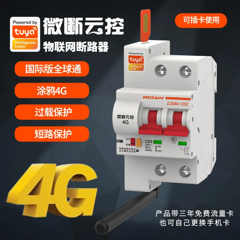 4G Graffiti IoT Circuit Breaker with Global Remote Control Intelligent Air Switch Wireless Remote Control Switch Light