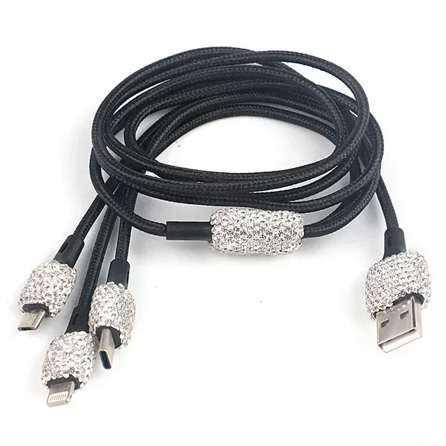 Nieuwe Bling USB Autolader 5V 2.1A Dual Port Snelle Adapter Roze Auto Decor Auto Styling Diamant Auto accessoires Interieur voor Vrouw