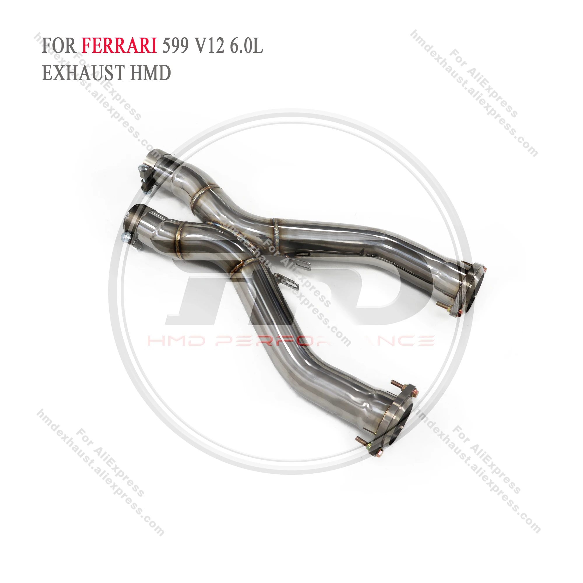 

HMD Exhaust System Stainless Steel Performance Middle Pipe for Ferrari 599 V12 6.0L X Tube