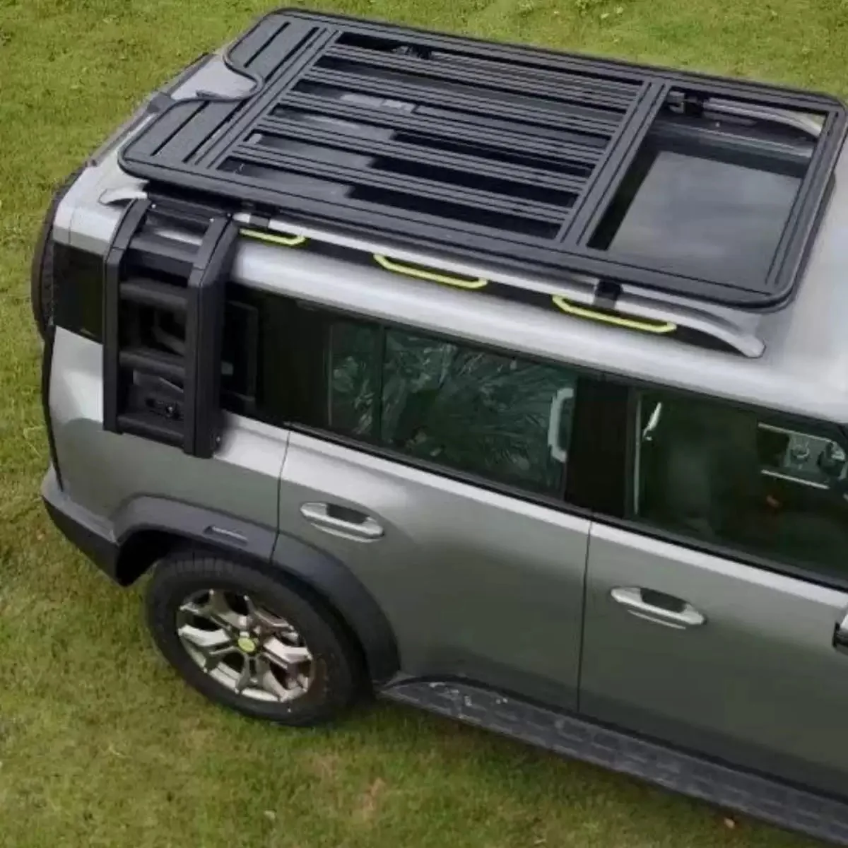 Heavy Duty Aluminum Alloy Car Roof Rack with Ladder & Side Storage Box for Off-Road/SUV 4X4 L7/L8/L9-100kg Capacity