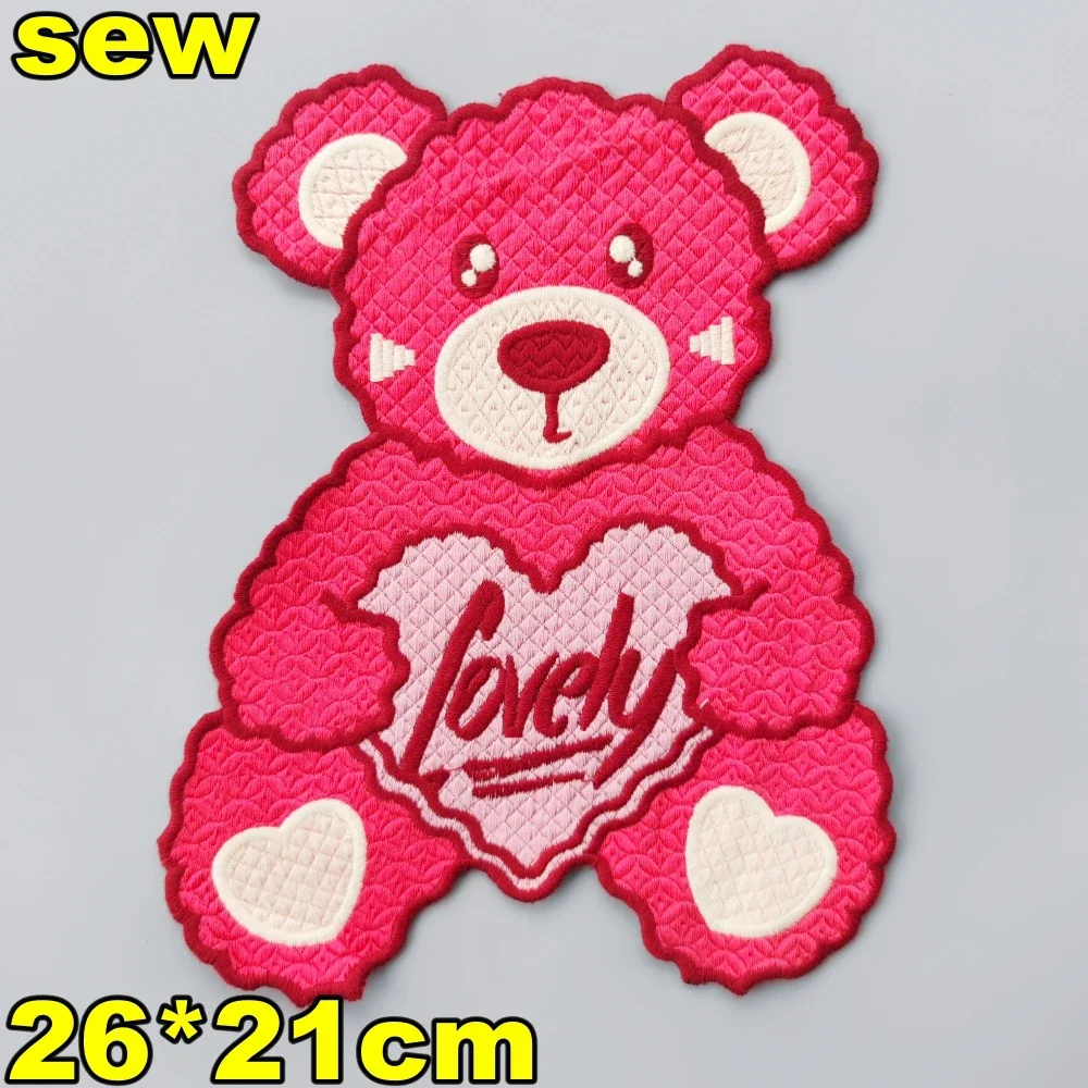 Embroidery Bear Patch,Bears Cartoon Badges,girls Appliques Fashion Patches for Clothing WF235231