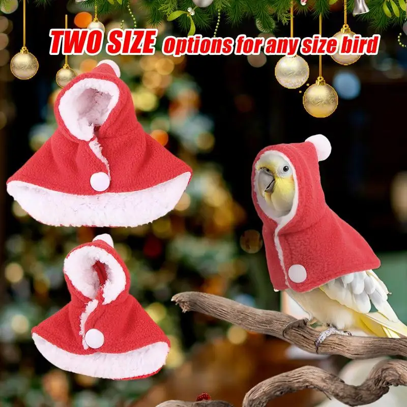 Lovely Parrot Warm Cloak Hoodie Dress Up Protect Pet Winter Comfortable Plush Bird Clothes funny Photo Props Pet Bird Supplies