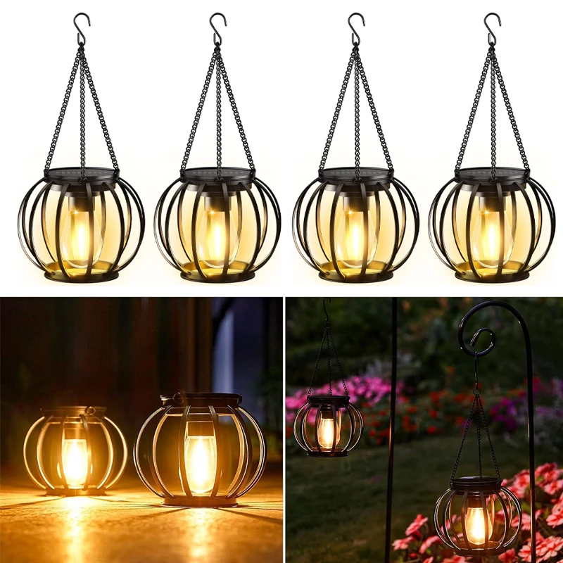 Outdoor solar lantern waterproof automatic switch courtyard balcony garden decoration creative chandelier