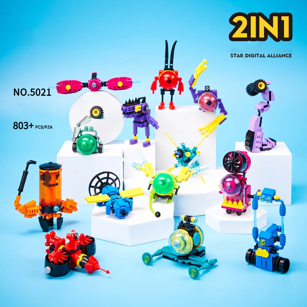 14-in-1 Interstellar Digital Alliance Robot 28 Forms Deformation Building Blocks DIY Model Home Desktop Decor Ornament
