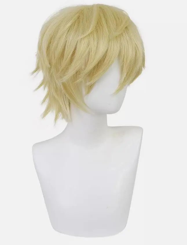 Men's Short Blonde Synthetic Wig for Cosplay Halloween Christmas and Parties