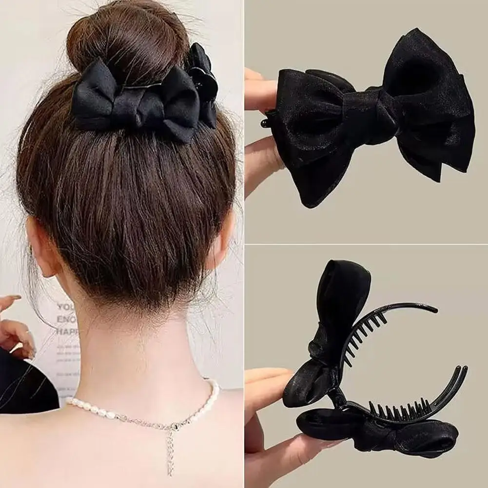 

Sweet Bow Hair Clamp Back Head Hair Accessories Hair Clip Pastoral Style Hairpin Women Girls Headwear Accessories Christmas Gift