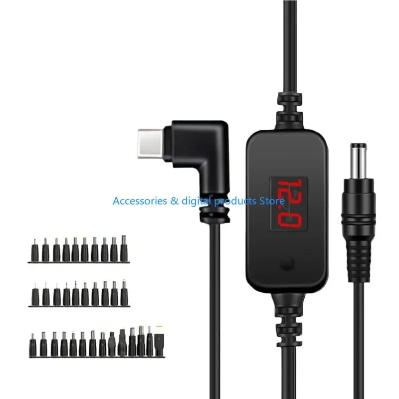 77JD Adjustable Voltages Power Cord Type C to DC5.5 Safe Charging For Business