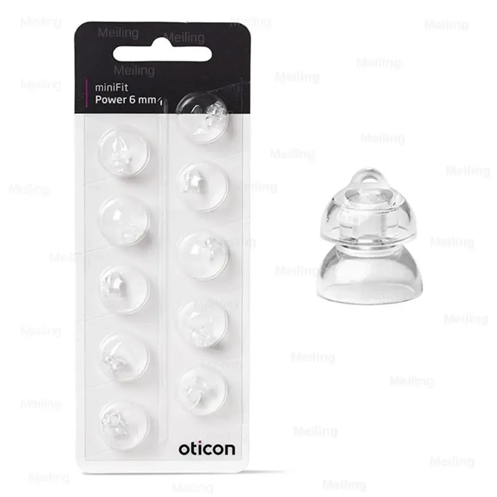 Oticon Hearing aid Pack of 10pcs oction miniFit Power 6mm 8mm 10mm 12mm Ear Tip Double Dome for Oticon Mini RITE Hearing Aids