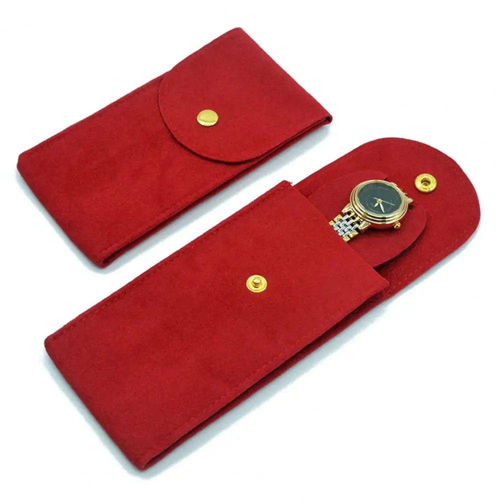 Watch Bag Portable Watch Dust Protection Case Velvet Snap Jewelry Box Shock-proof Press Gift Bag Travel Watch Pouch Storage