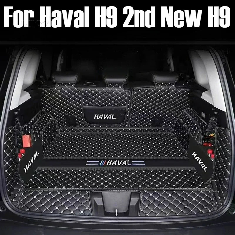 

Для Haval H9 2nd 2024 2025 Новый H9 Автомобильные аксессуары Защита багажника Коврик из искусственной кожи Водонепроницаемый грузовой вкладыш Ковры для багажника