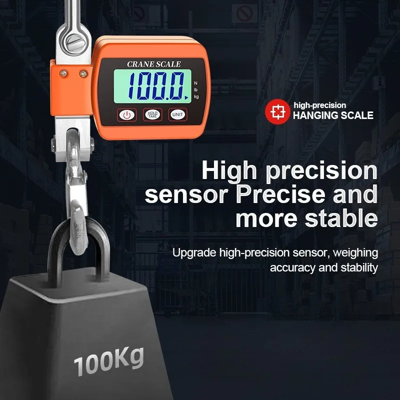 Industrial Hanging Scale 500Kg Portable Electronic Hook Scale Lcd Display Weighing Equipment For Warehouse Use