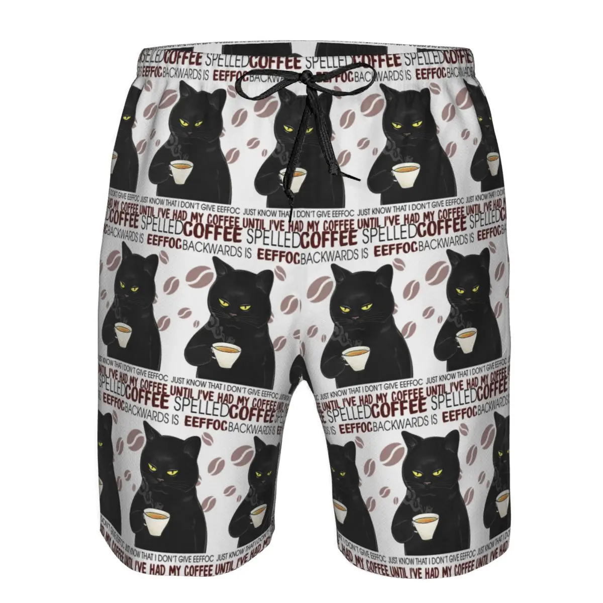 Cat Befor Coffee I Hate Everyone,After Coffee I Feel Good Trunks Beach Board Shorts Casual Quick Dry Swim Summer Men Pants