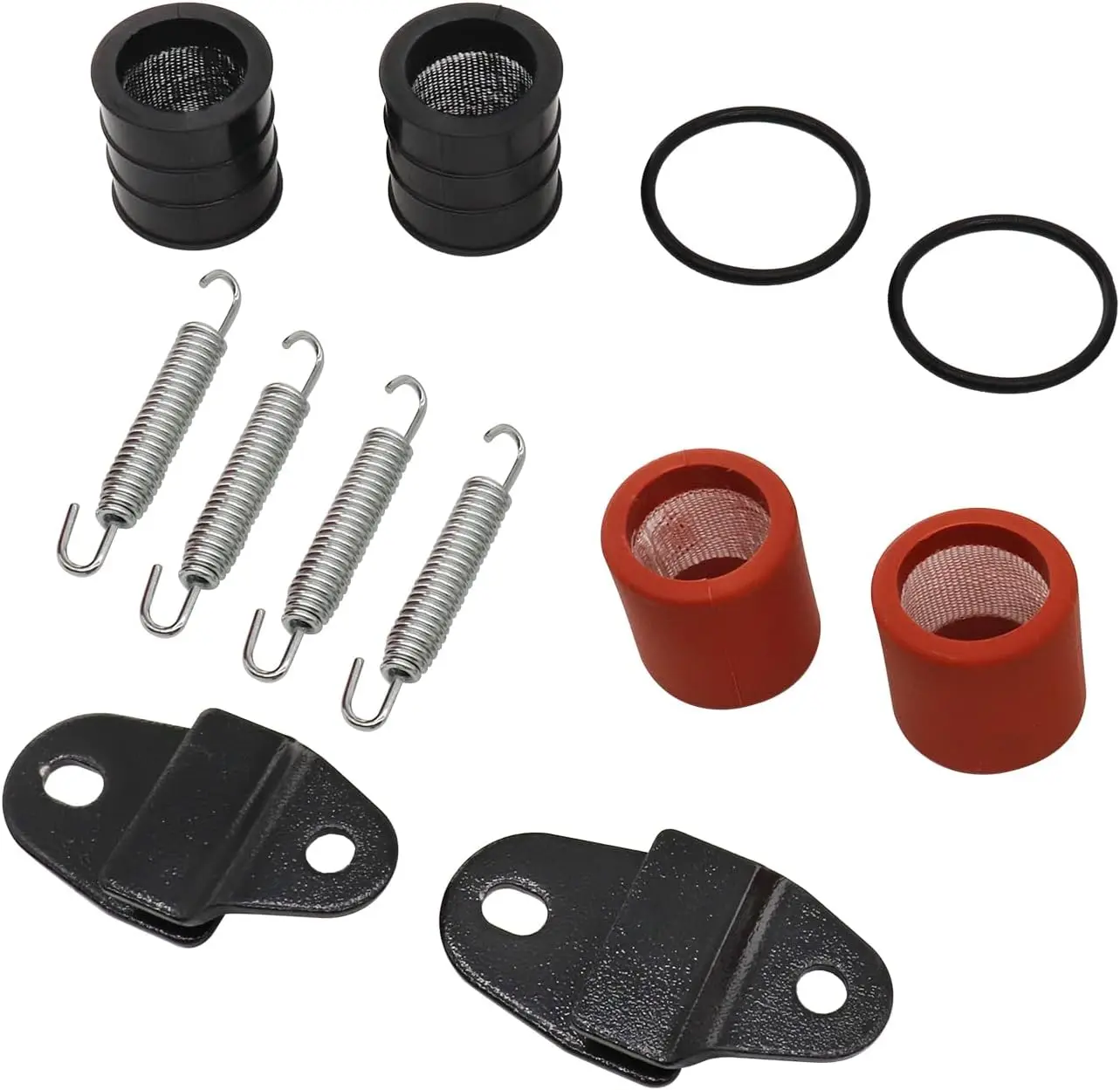Exhaust Muffler Joint Gasket Spring Stay Kit for Yamaha Banshee YFZ350 1987-2006Pipe Stay Mount with Hangers Springs O-Rings Kit