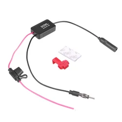 DC 12V-24V Car Radio FM Antenna 88-108MHz 25dB Signal Amplifier Booster FM Amplifier For Marine Car Vehicle Boat 330mm
