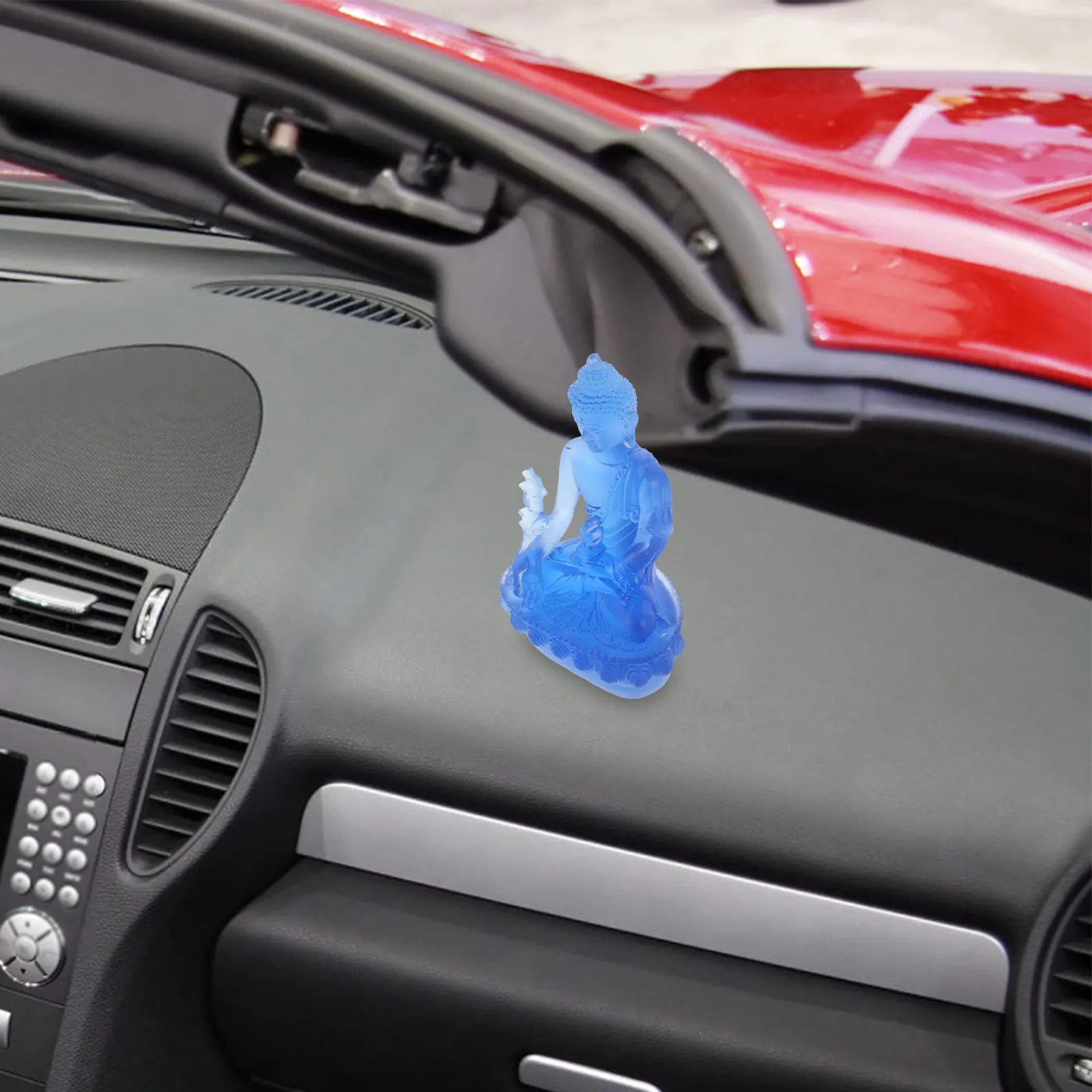 Small Resin Dashboard Ornament Car Interior Decoration Home Office Buddhist Sculpture Peaceful Decor Safe - view 5