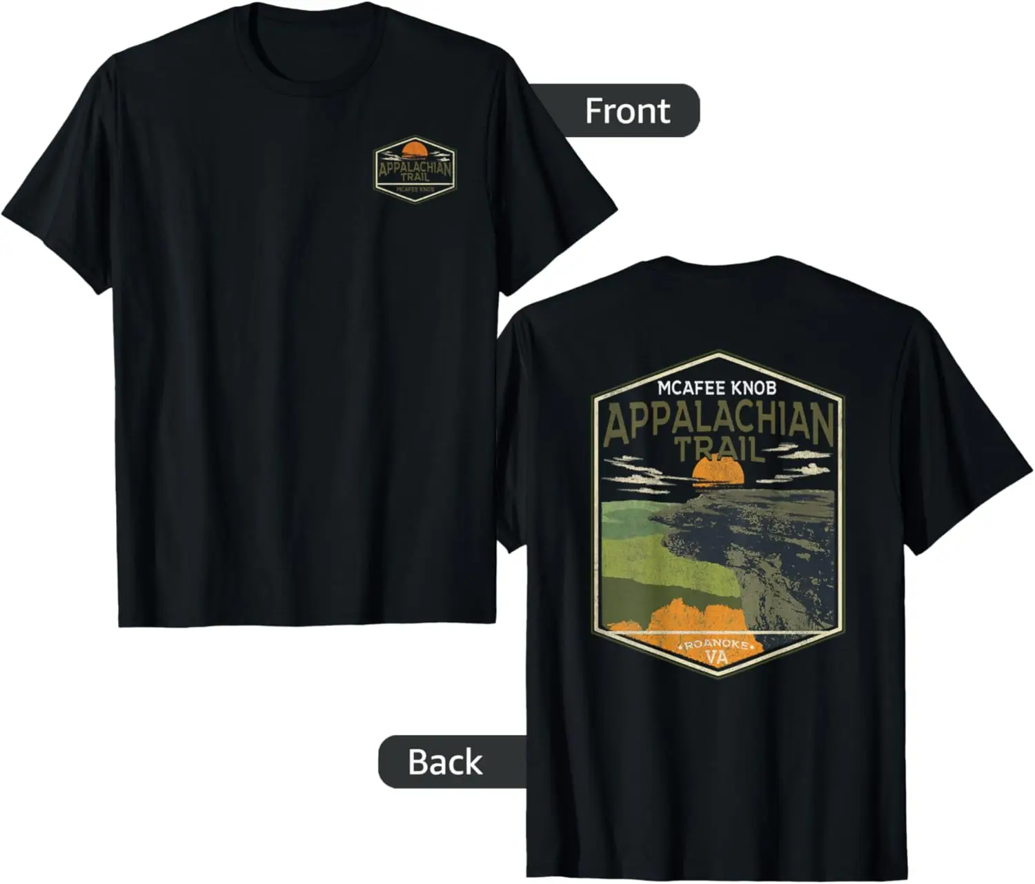 Appalachian Trail Mcafee Knob Front Back C2 T-Shirt