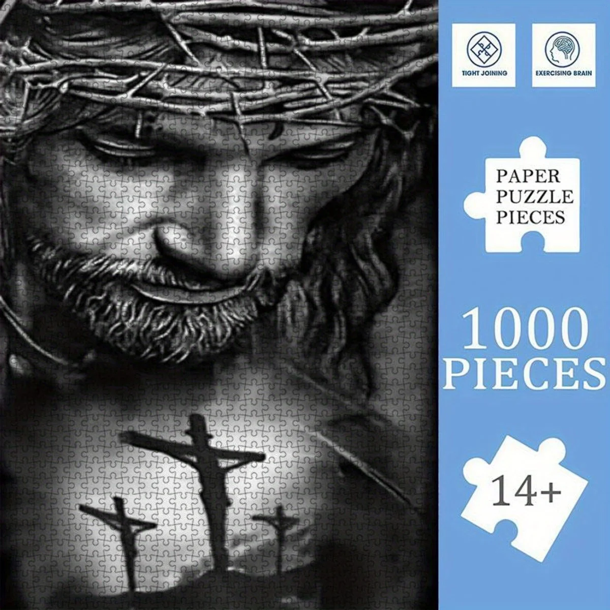 1000 Stück Jesus Christus mit Dornenkrone – Puzzle – herausfordernde und belohrende DIY-Aktivität für Erwachsene, perfekt für die Familie