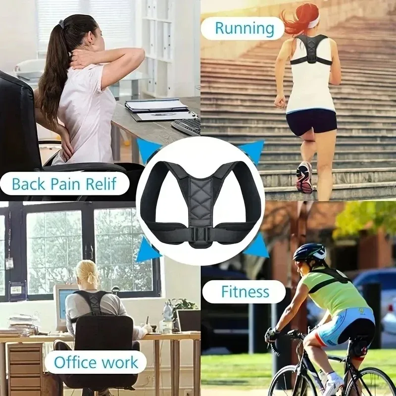 Professional Posture Corrector Neck & Back Pain, Adjustable Upper Back Brace Support Men & Women, Clavicle Shoulder Lumbar Belt - view 5
