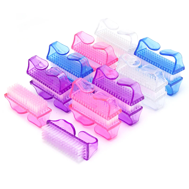 

6pcs Large Clear Nail Brushes Durable Bristles Manicure Pedicure Cleaners Soft Remove Dust Finger Care Comprehensive Set Tools