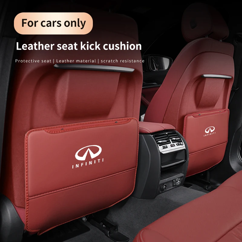 For Infiniti QX30 Q50 Q60 QX70 QX80 QX56 FX35 EX35 Car Seat Backrest Protection Anti-kick Pad Seat Back Organizer Storage Bag