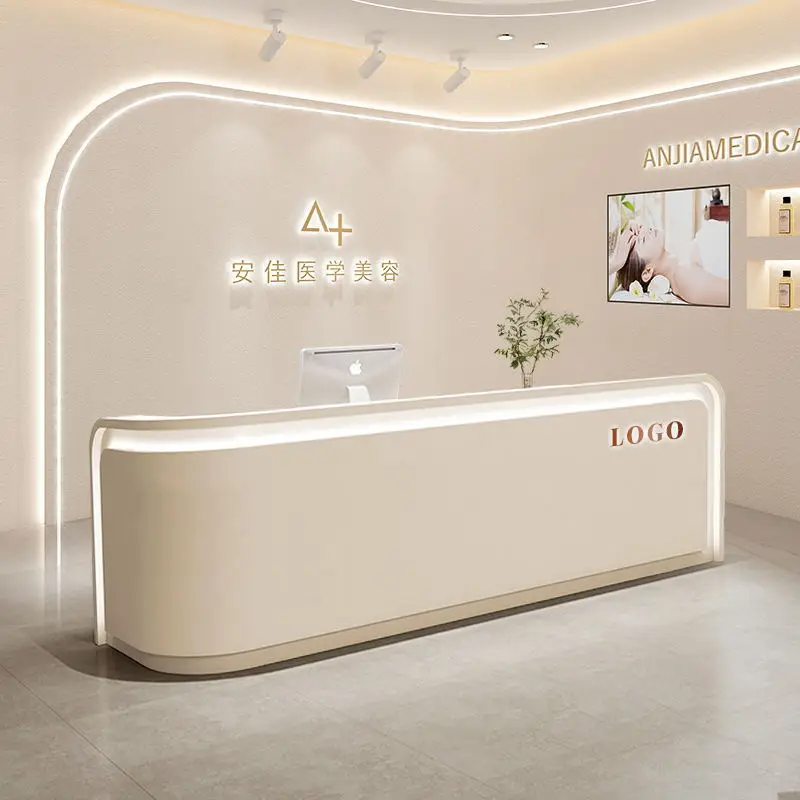 Simple modern medical beauty dental clinic bar table company hotel front desk reception desk beauty salon checkout page counter