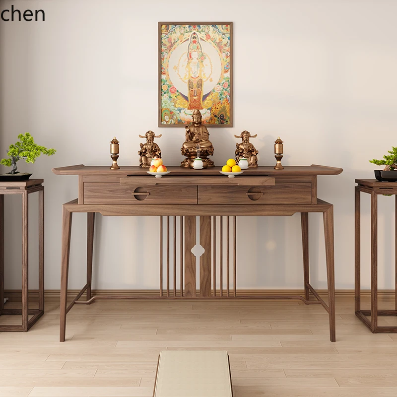 v2 solid wood  incense table household new Chinese Buddhist   modern table Buddhist table cabinet
