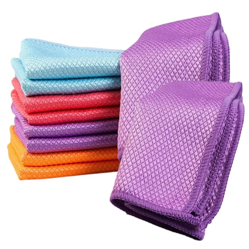 Bộ 10 Khăn Lau Vảy Cá Khăn Lau Microfiber Để Làm Sạch Không tì vết Trong Nhà Bếp, Phòng Tắm Và Hơn Thế nữa