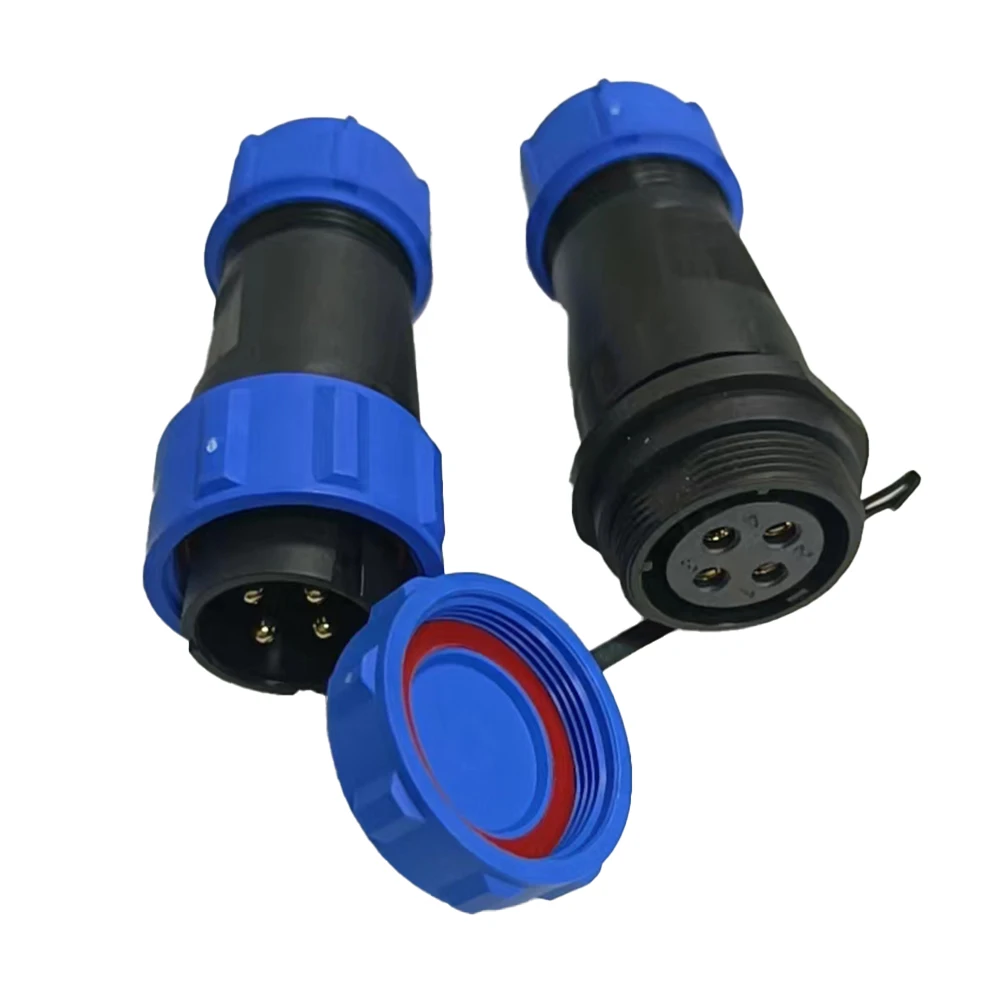 4pin Connector Panel Mount Connector For Industrial Use Screw Lock Solder Terminal 21 Mm Panel Thread 500V Rated Voltage